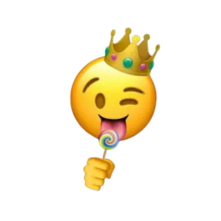 🍭 Emoji, Re, Corona, Lecca-lecca, Occhiolino, Faccia telegram sticker