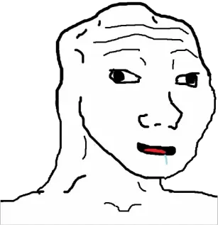 😦 Wojak meme, wojak, sad, expression telegram sticker