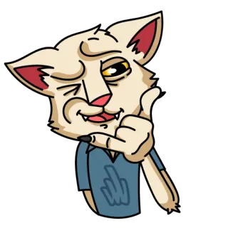🤙 gatto, cartoni animati, dito medio, offensivo telegram sticker