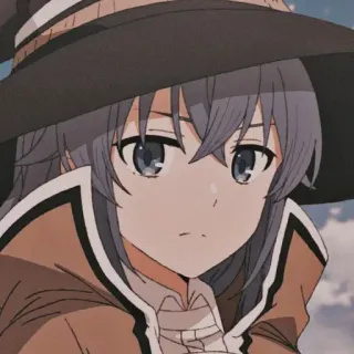 ☹️ Anime, Cô gái, Mũ, Chân dung, Dễ thương, Nhân vật telegram sticker