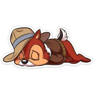 😰 Dale cartoon, animal, sleepy, rodent, disney telegram sticker