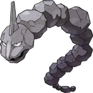 🔵 Onix Pokemon pokemon, onix, roche, monstre, reptile, dessin animé telegram sticker