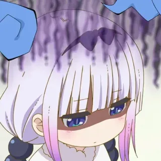 💈 Kanna Kamui Miss Kobayashi's Dragon Maid Anime, Dragón, Lindo, Kanna, Kanna Kamui, Kobayashi, Enojado, Chibi telegram sticker