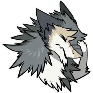 😕 wolf, furry, anime, animal, cartoon, illustration telegram sticker