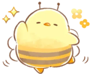 🤩 mono, abeja, animal, kawaii, dibujos animados, amarillo, insecto, miel whatsapp sticker