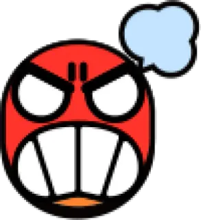 😡 โกรธ, หงุดหงิด, บ้า, อารมณ์, สีแดง, การ์ตูน telegram sticker