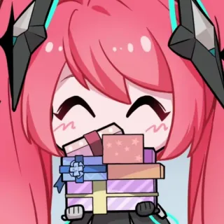 💖 アニメ, 可愛い, カワイイ, ギフト, プレゼント, キャラクター, ちび whatsapp sticker