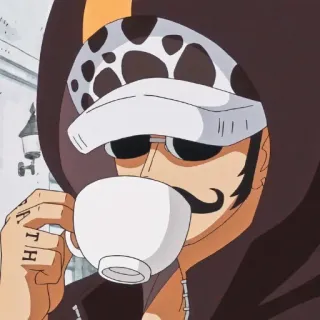 ☕️ Trafalgar Law One Piece Аниме, One Piece, Трафальгар Ло, Персонаж, Пьет, Чай telegram sticker