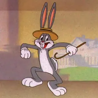 😛 Bugs Bunny Dessin animé, Lapin, Chapeau, Looney Tunes, Classique telegram sticker