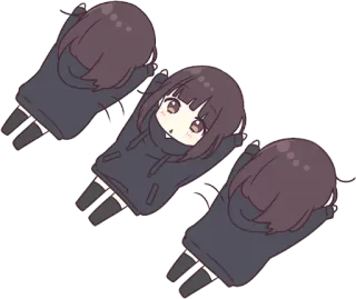 🙃 Anime, Meisje, Schattig, Chibi telegram sticker