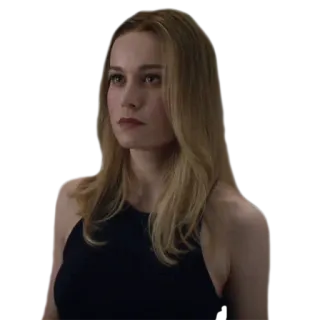 😕 Carol Danvers 女人, 肖像, 金发, 头发, 布丽·拉尔森, 漫威, 超级英雄 telegram sticker