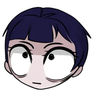 😳 fille anime, effrayé(e), choqué(e), dessin animé, expression whatsapp sticker