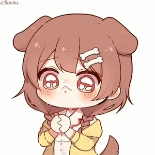 🥺 anime, cartoon, chibi, dog, cute whatsapp sticker