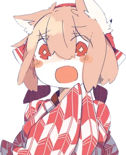 🤩 Аниме, Девушка-кошка, В шоке, Милый, Мультфильм telegram sticker