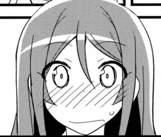 😳 Anime, Manga, Dibujos animados, Chica, Lindo, Expresión, Sonrojo telegram sticker