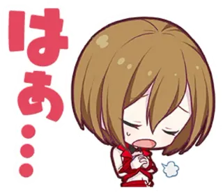😥 はあ… Anime, Mignon, Fille, Triste, Soupir whatsapp sticker