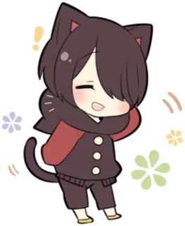☺️ gato, chibi, anime, lindo, kawaii, pegatina telegram sticker