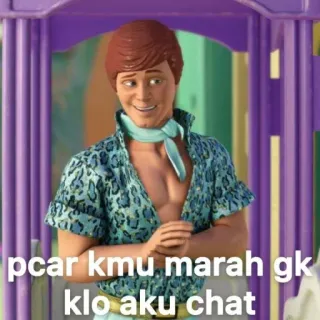 🧘‍♂ Ken pcar kmu marah gk
klo aku chat ken, toy story, muñeca, meme, gracioso, juguetón telegram sticker