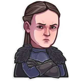 😠 Arya Stark Game of Thrones arya stark, gra o tron, posta, serial tv, fantasy, dziewczyna telegram sticker