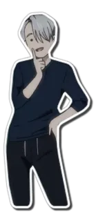 🤔 Victor Nikiforov Yuri!!! on Ice Anime, Patinaje artístico, Dibujos animados, Animación telegram sticker
