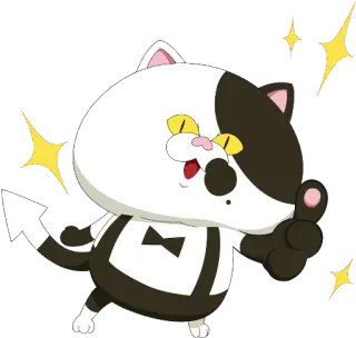👍 кот, наклейка, мультфильм, животное, стрелка, персонаж whatsapp sticker