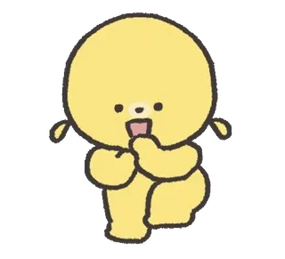 🐶 cute, happy, cartoon, yellow, kawaii whatsapp sticker