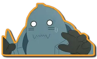 😥 Alphonse Elric Fullmetal Alchemist อนิเมะ, มังงะ, แขนกลคนแปรธาตุ, อัลฟองเซ เอลริค, ชุดเกราะ, การ์ตูน telegram sticker