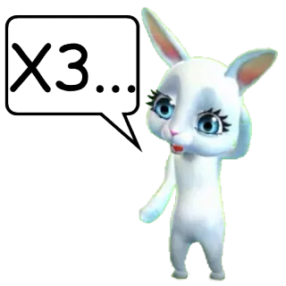 🙄 X3... заяц, кролик, милый, мультик, животное whatsapp sticker