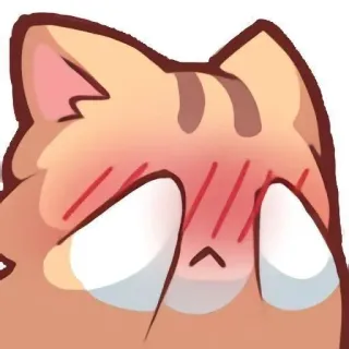 🐱 chat, animé, rougir, mignon, dessin animé telegram sticker