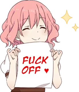 🖕 FUCK OFF Anime, beleidigend, Schimpfwort, Fluch, unhöflich whatsapp sticker