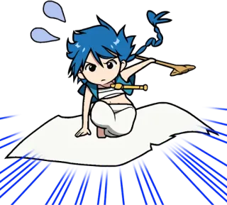 ✈️ Aladdin Magi: The Labyrinth of Magic anime, aladdin, magic, cartoon, character, flying carpet, magi telegram sticker