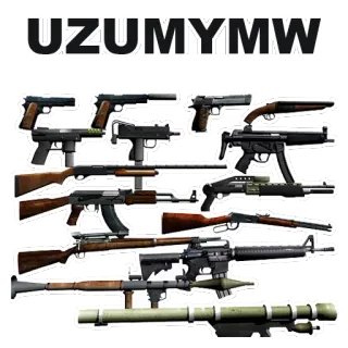 🔫 UZUMYMW senjata, senjata api, senapan, pistol, militer whatsapp sticker