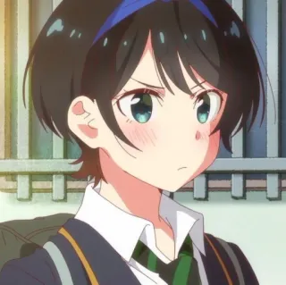 😠 Ruka Sarashina Rent-A-Girlfriend anime, cartoon, cute, character, rent a girlfriend, ruka sarashina, girl, school uniform telegram sticker