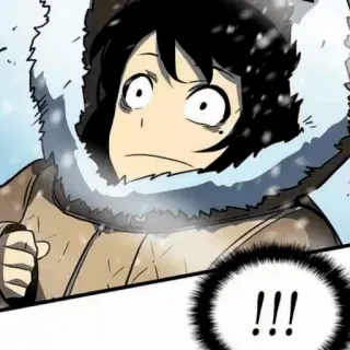 😳 !!! esclamazione, anime, sorpresa, shock, personaggio telegram sticker