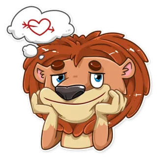 💘 Igel, Liebe, Herz, Pfeil, Denken, Cartoon telegram sticker