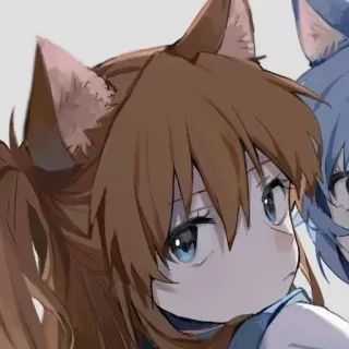 ❤️ Anime, Catgirl, Kawaii, Telinga telegram sticker