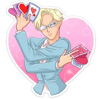 ❤️ Hoạt hình, Trái tim, Thiệp, Tóc vàng, Nhân vật, Nền trái tim, Áo vest whatsapp sticker