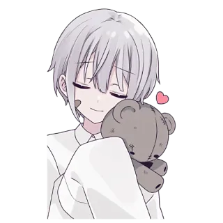 🥰 Anime, Desenho animado, Urso de pelúcia, Fofo, Kawaii, Coração whatsapp sticker