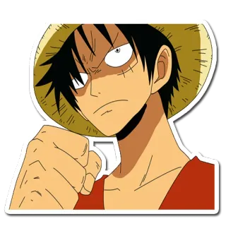 😡 Monkey D. Luffy One Piece anime, pirate, straw hat, one piece, monkey d. luffy, manga, cartoon whatsapp sticker