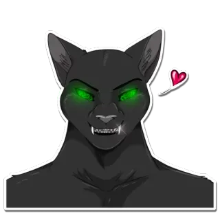 😏 Katze, Tier, Katzenartig, Anthropomorph, Cartoon, Herz telegram sticker