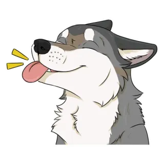 👅 perro, lobo, animal, lindo, dibujo animado whatsapp sticker