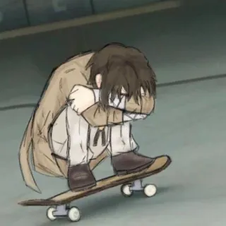 ⛓ Skateboard, Triste, Style anime, Dessin animé, Streetwear whatsapp sticker