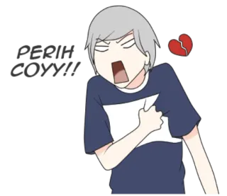 💔 разбитое сердце, грустный, аниме, мультфильм, эмоциональный, разбитое сердце whatsapp sticker