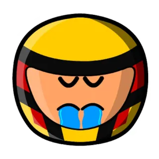 😭 泣く, レーサー, 悲しい, ヘルメット telegram sticker