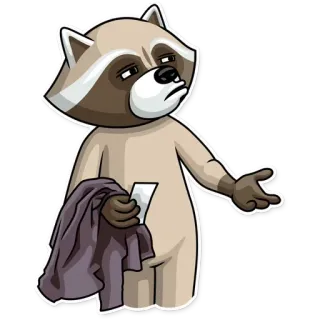 🤔 szop pracz, zwierzę, kreskówka, naklejka telegram sticker