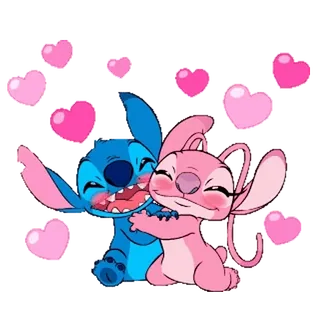 🫂 Stitch Lilo & Stitch tình yêu, dễ thương, Disney, hoạt hình, người ngoài hành tinh telegram sticker