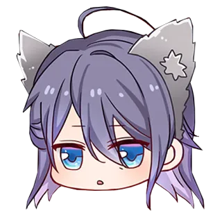 😮 anime, manga, chibi, wolf, ears, cute telegram sticker