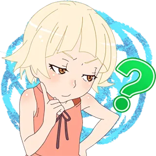 ❓ Anime, Fragezeichen, Denken, Cartoon, Ausdruck, Mädchen telegram sticker