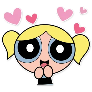 😍 Bubbles The Powerpuff Girls Cartone animato, Carino, Amore, Cuori, Animato telegram sticker
