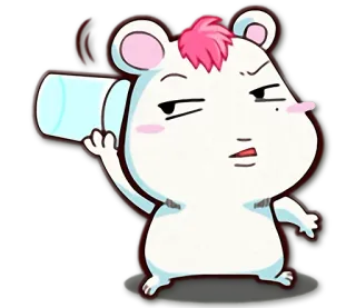 👂 ratón, dibujos animados, animal, lindo, gracioso, sarcástico whatsapp sticker